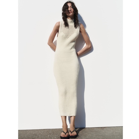 ZARA LONG CHENILLE DRESS - Picture 1 of 9